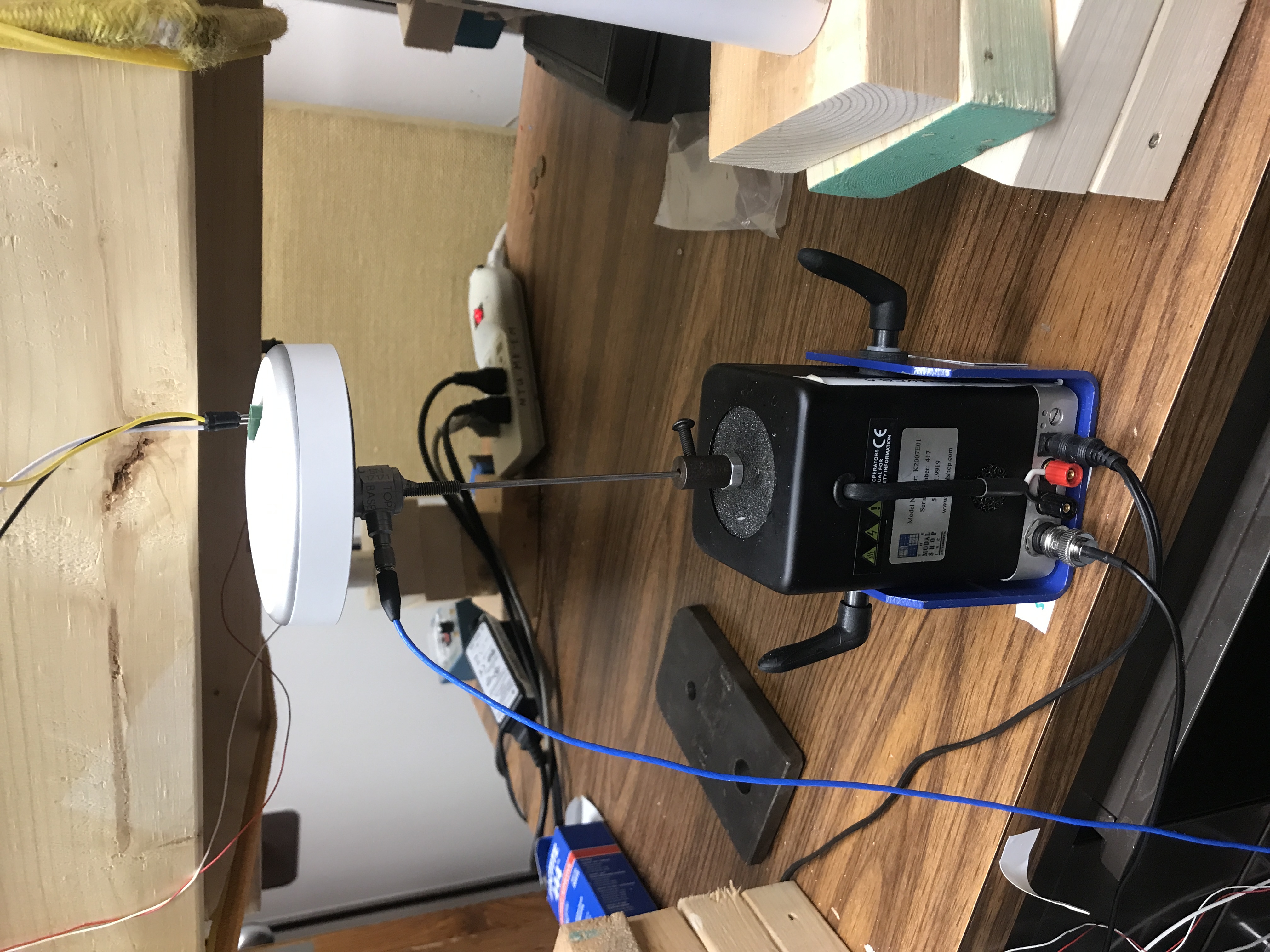Benchtop acoustics test setup supporting product development measurement and prototype evaluation.